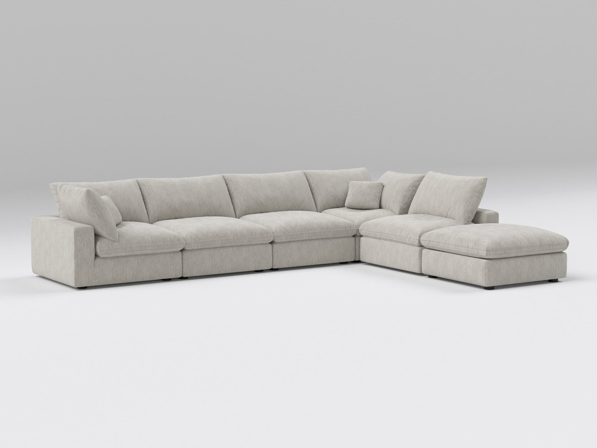 Classic Gray Modular Sectional – 6-Piece Sofa