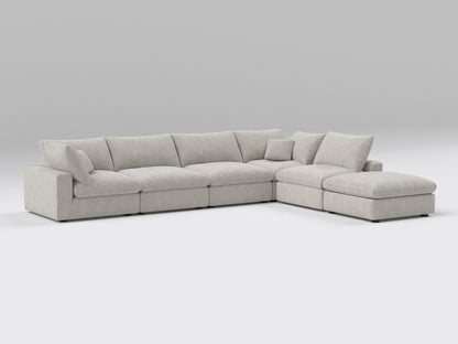 Classic Gray Modular Sectional – 6-Piece Sofa