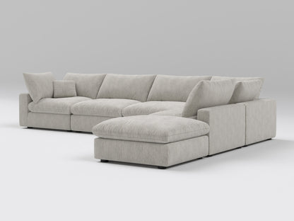 Classic Gray Modular Sectional – 6-Piece Sofa 