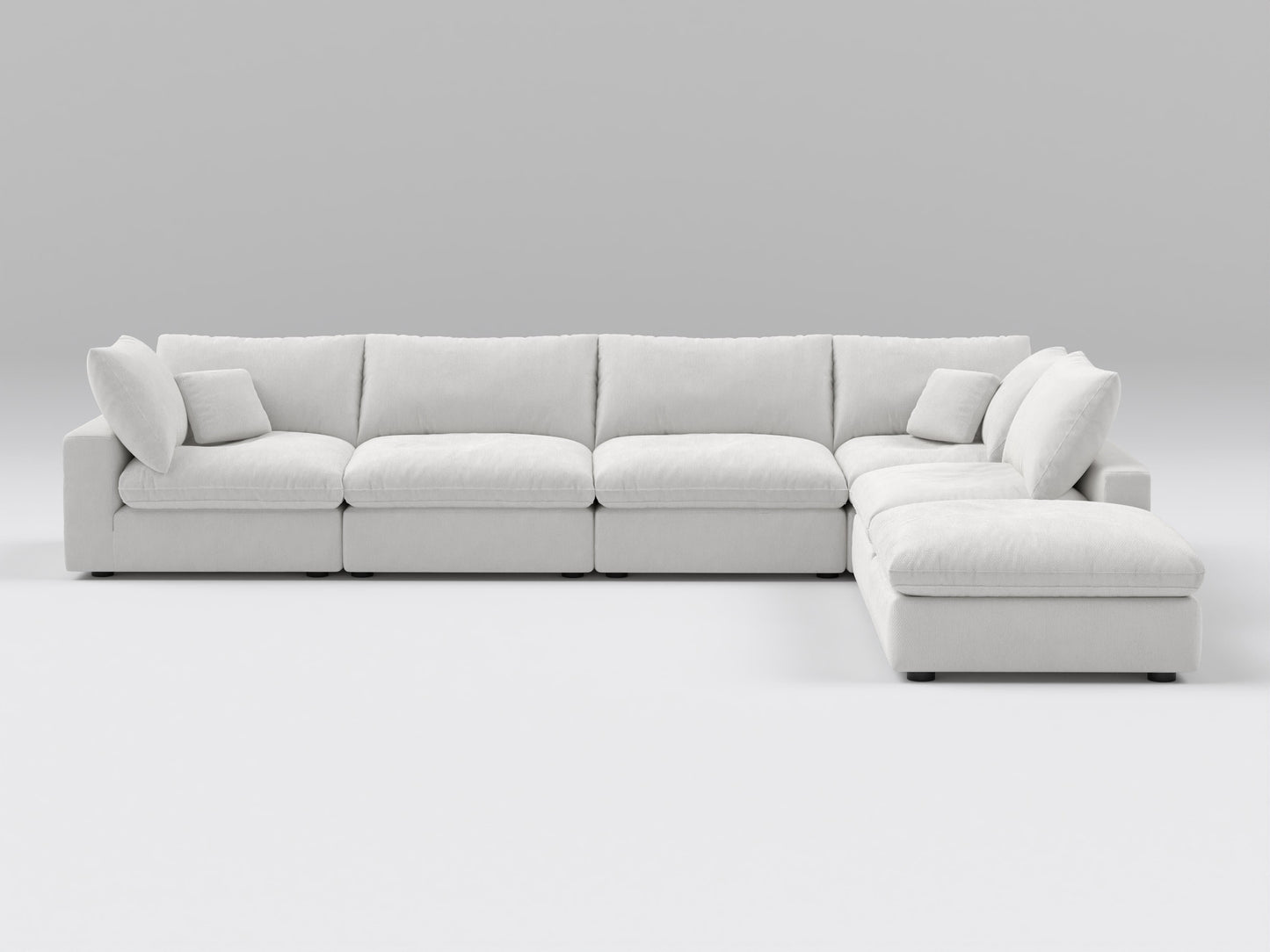 Classic Off-White Modular Sectional – 6-Piece Configuration
