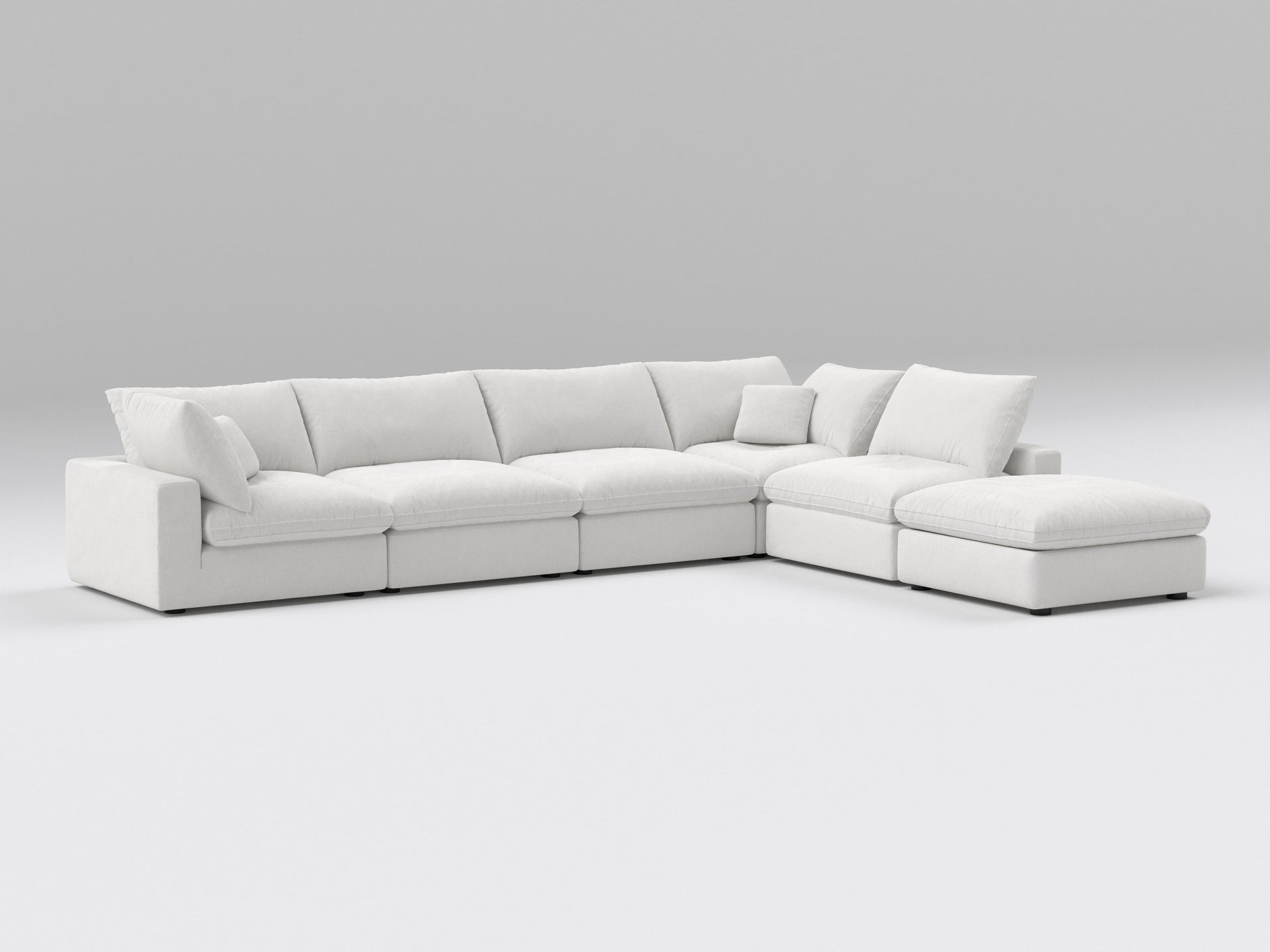 Classic Off-White Modular Sectional – 6-Piece Configuration