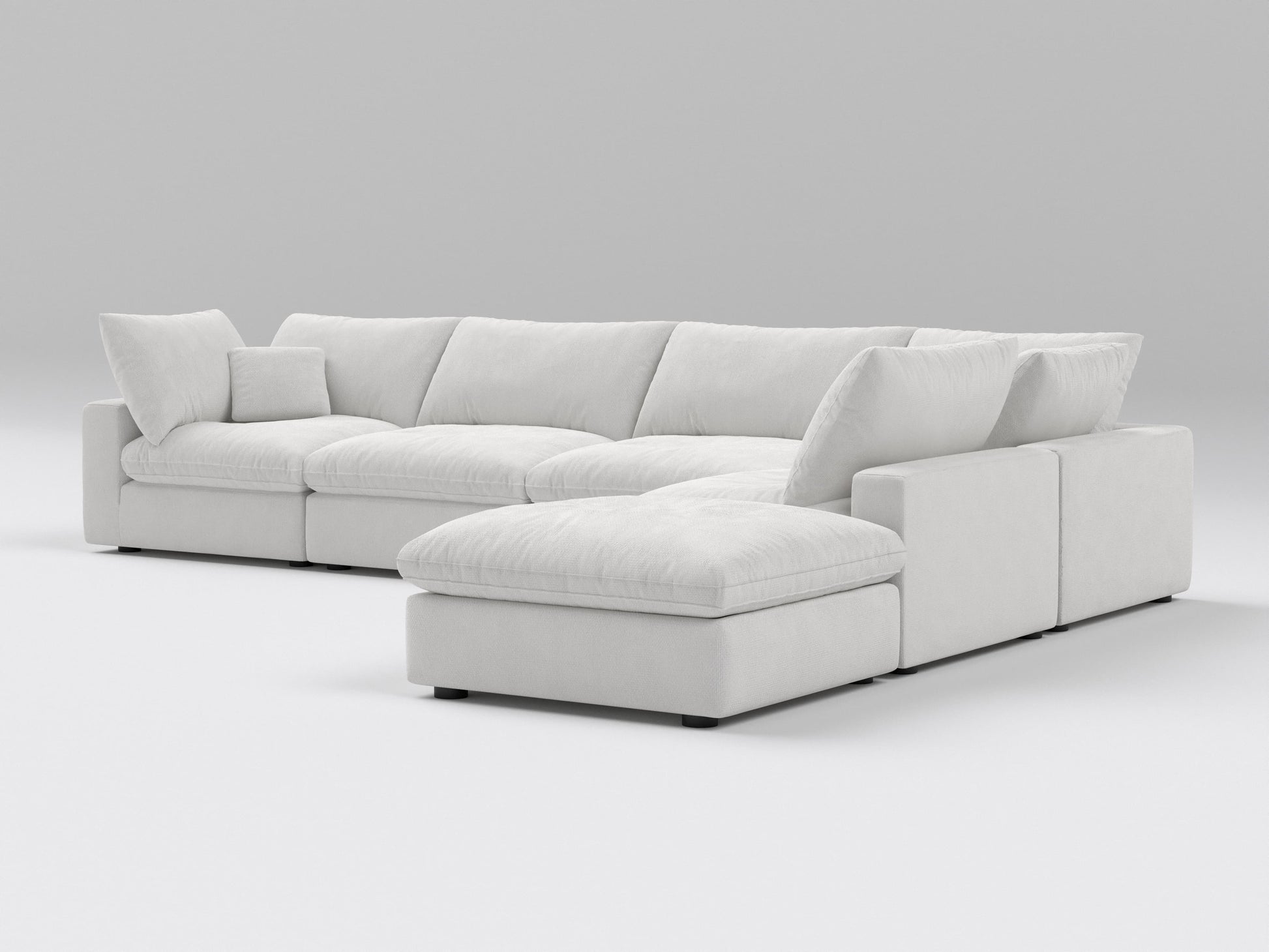 Classic Off-White Modular Sectional – 6-Piece Configuration