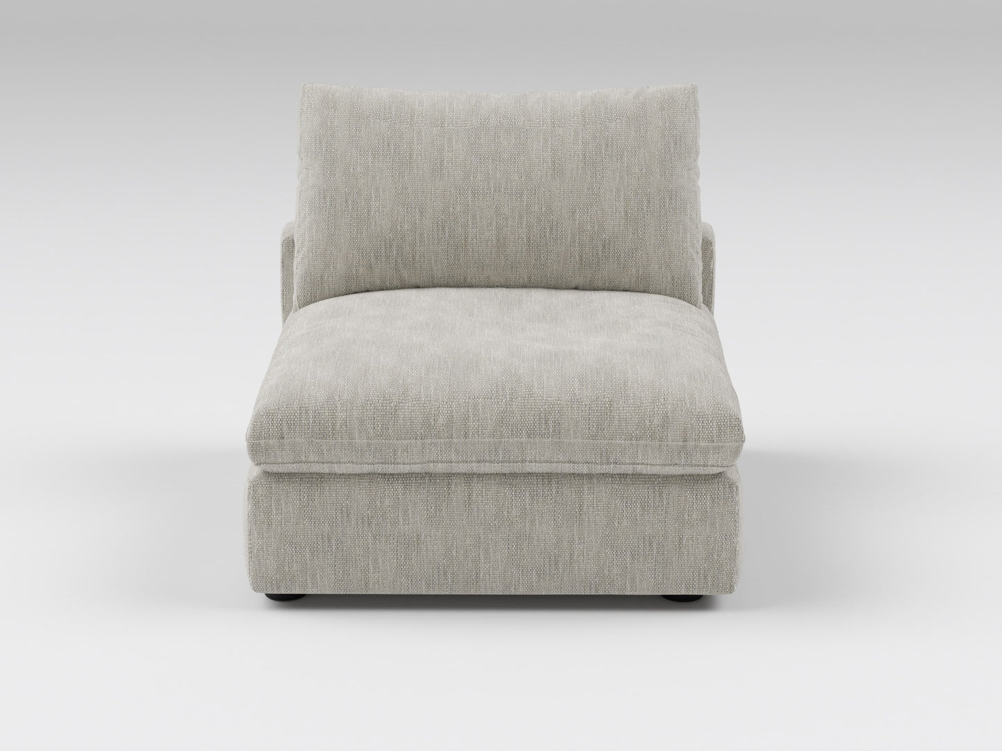 Classic Gray Armless Chair – Front View – Modular Sofa Seat for Sectional Configuration