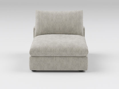 Classic Gray Armless Chair – Front View – Modular Sofa Seat for Sectional Configuration