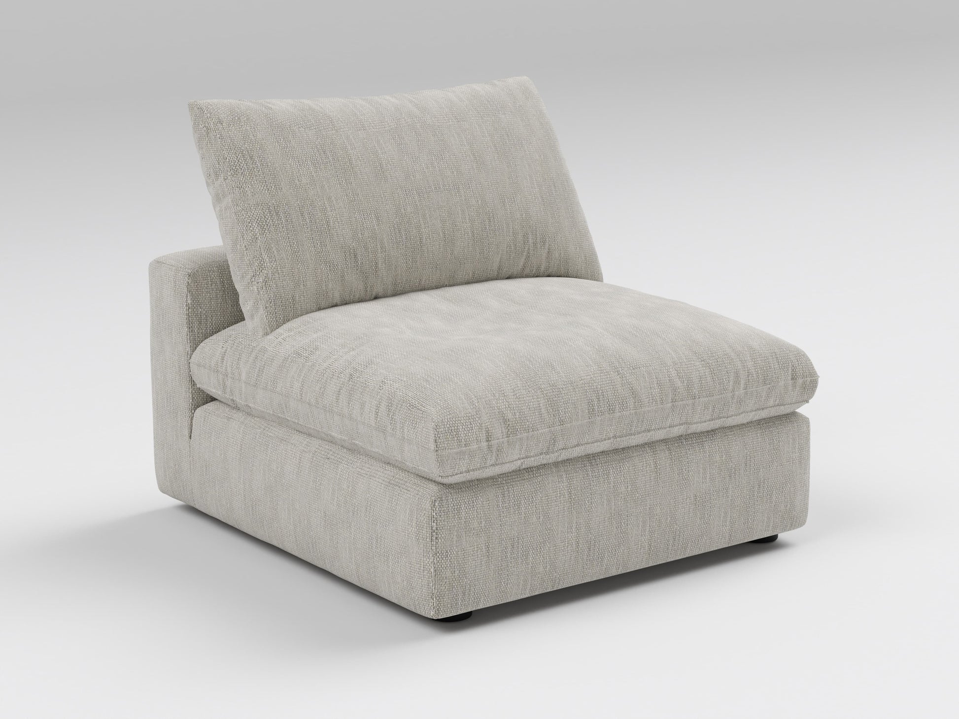 Classic Gray Armless Chair – Left View – Modular Sofa