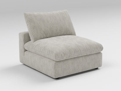 Classic Gray Armless Chair – Left View – Modular Sofa