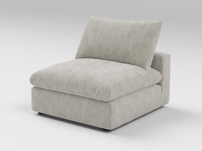 Classic Gray Armless Chair – Front View – Modular Sofa Seat for Sectional Configuration
