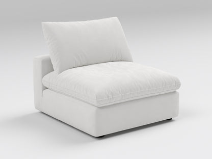 Classic Off-White Armless Chair – Front View – Modular Deep Seat