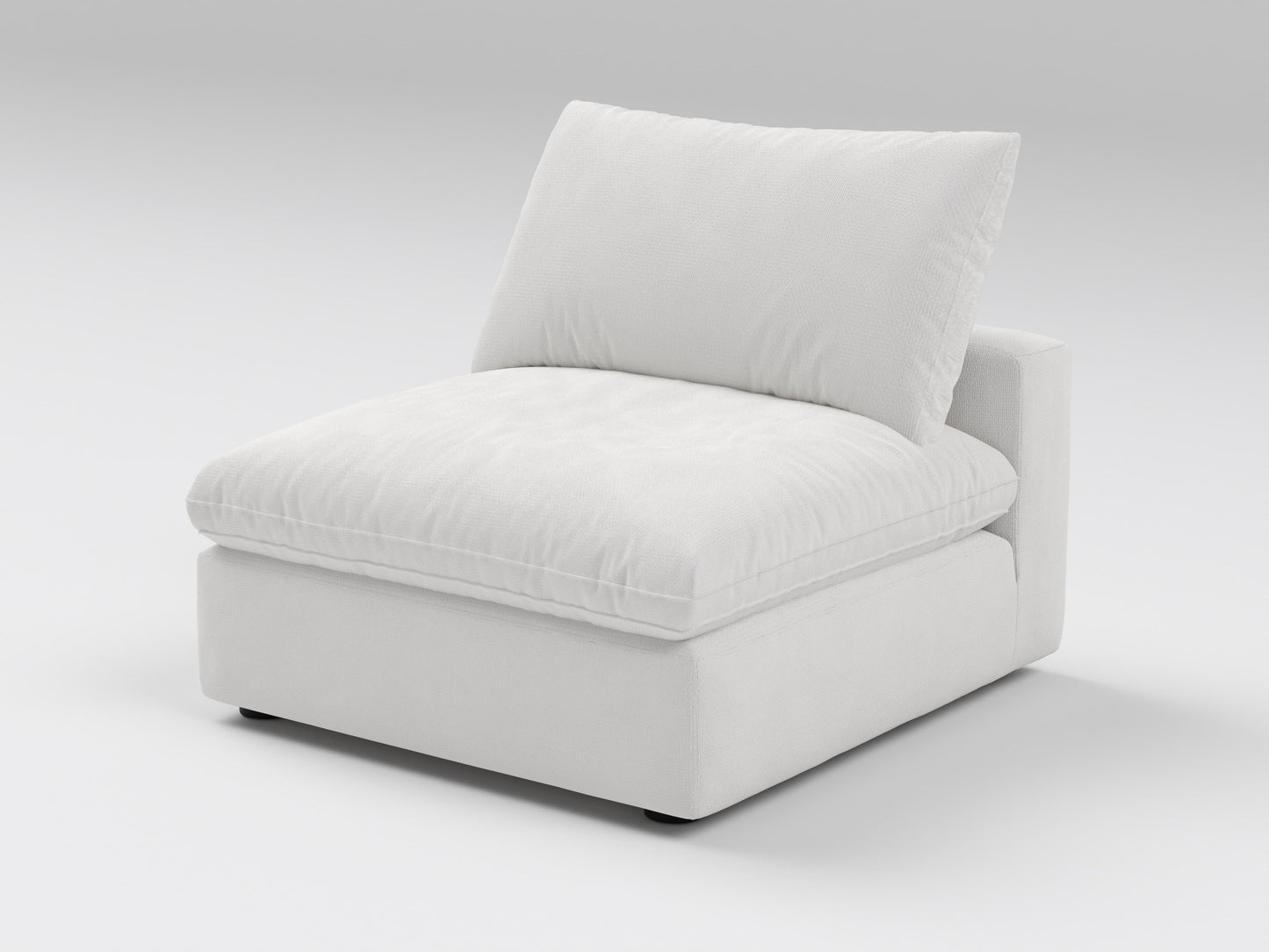 Classic Off-White Armless Chair – Front View – Modular Deep