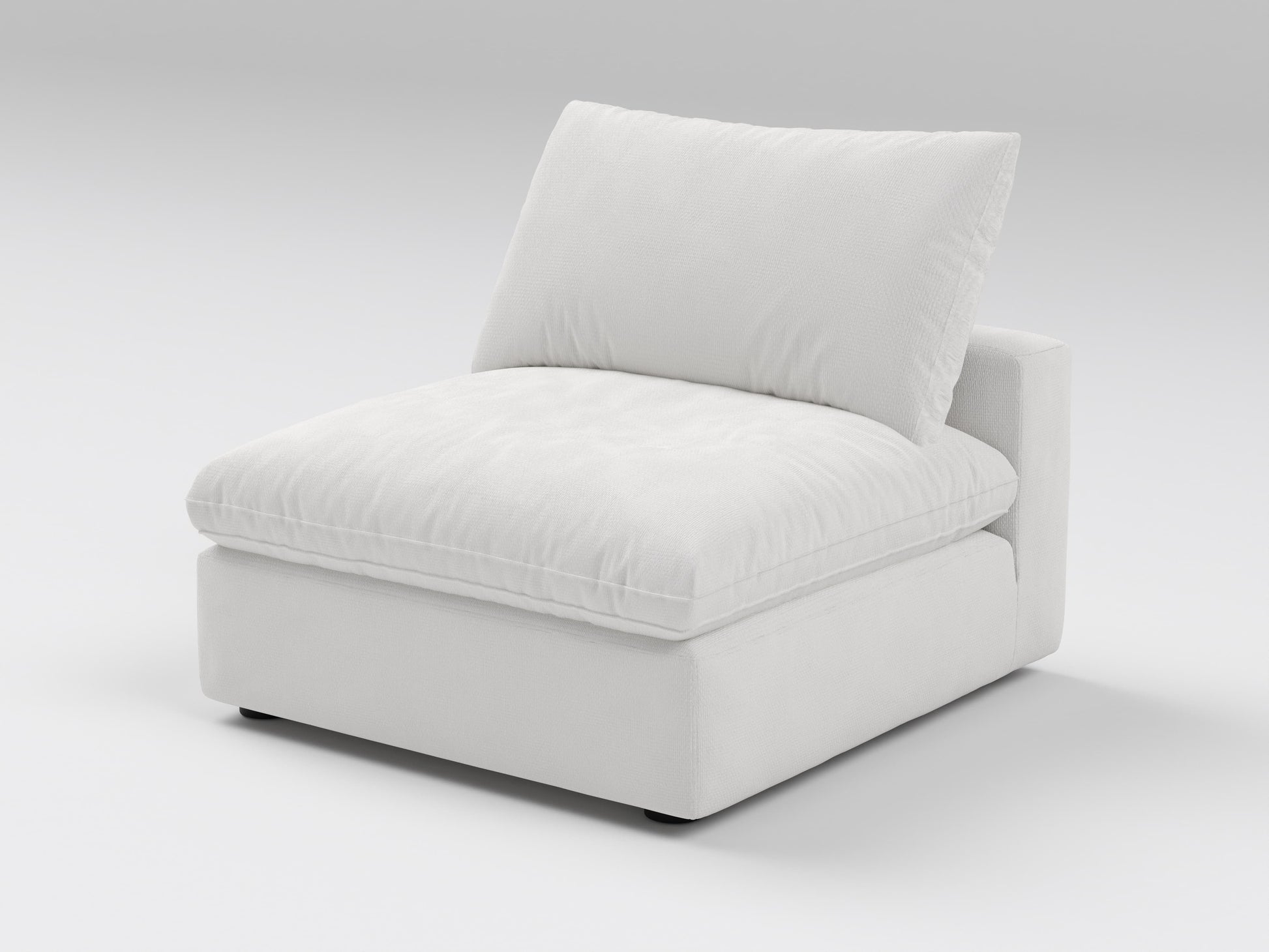 Classic Off-White Armless Chair – Front View – Modular Deep