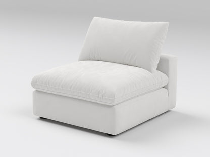 Classic Off-White Armless Chair – Front View – Modular Deep