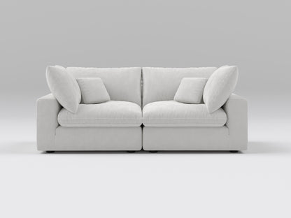 Compact Off-White Modular Loveseat – 2-Piece Sofa – Ideal for Small Living Spaces