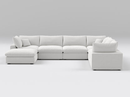 Compact Off-White Modular Sectional – 7-Piece Configuration – Cozy and Functional Sofa for Small Spaces