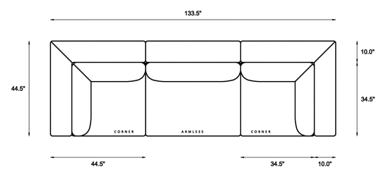 3-Piece Modular Sofa Dimensions
