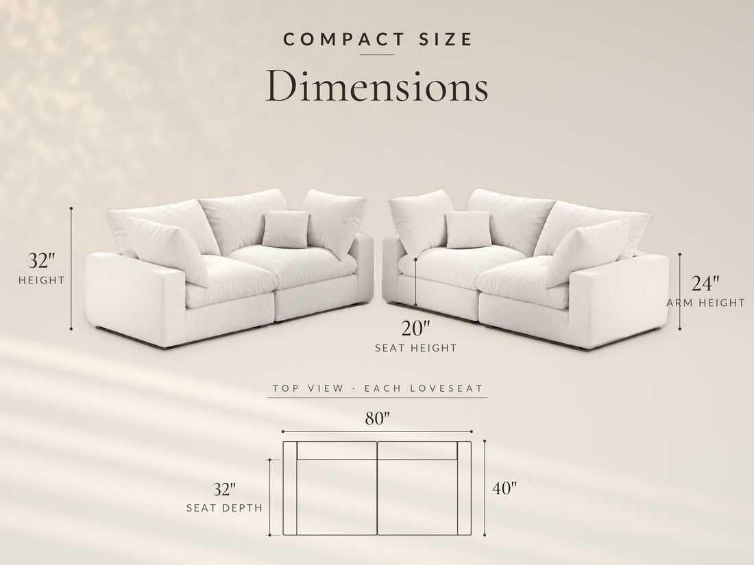 Double Loveseat, Compact size dimensions