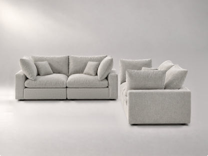 Double Loveseat in Grey, front view | Garelli