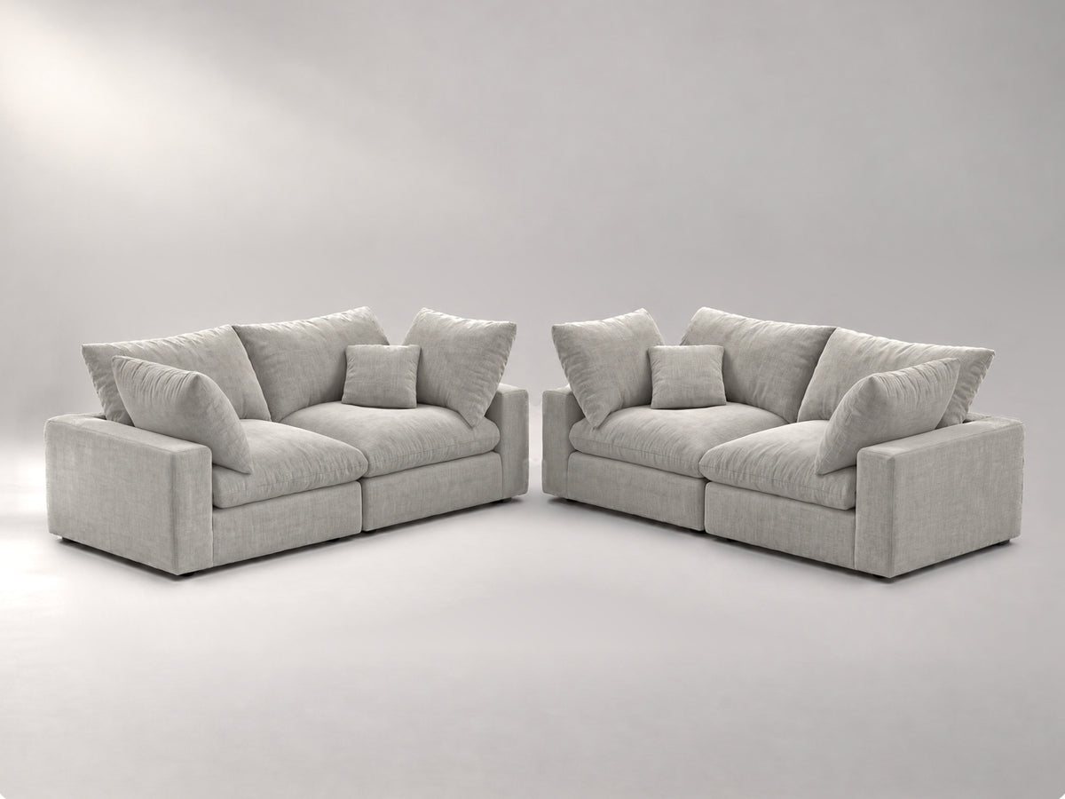 Double Loveseat in Grey, left view | Garelli