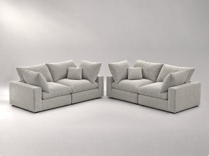 Double Loveseat in Grey, left view | Garelli
