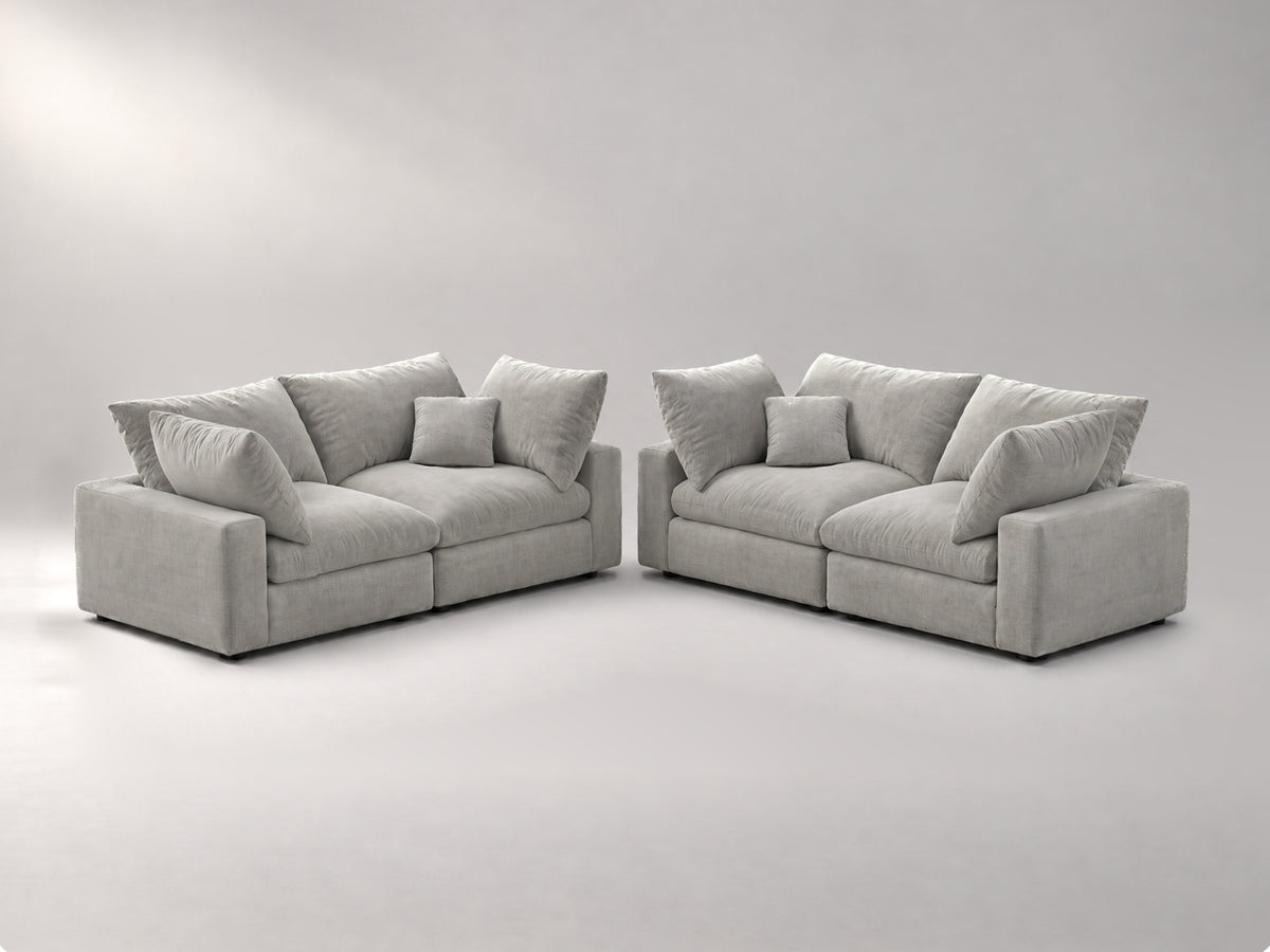 Double Loveseat in Grey, right view | Garelli