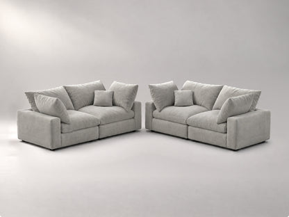 Double Loveseat in Grey, right view | Garelli