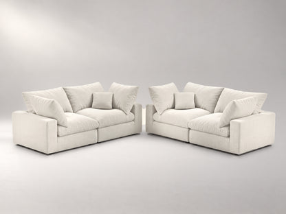 Double Loveseat in Ivory, left view | Garelli