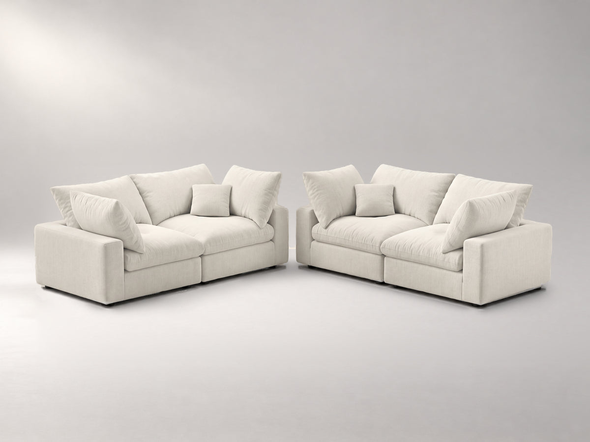 Double Loveseat in Ivory, right view | Garelli