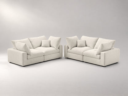 Double Loveseat in Ivory, right view | Garelli