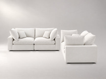 Double Loveseat in Off-White, front view | Garelli