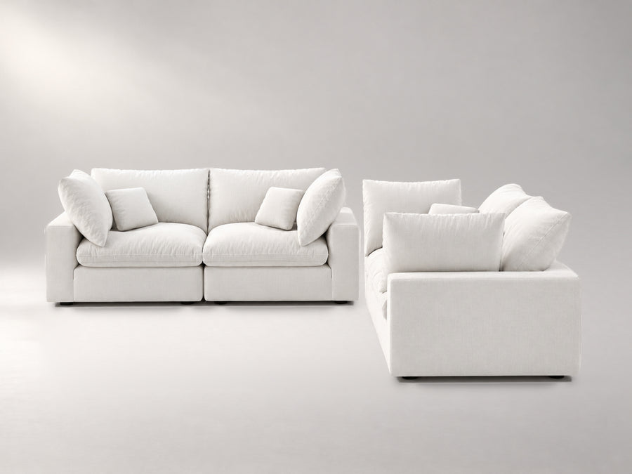 Double Loveseat in Off-White, front view | Garelli