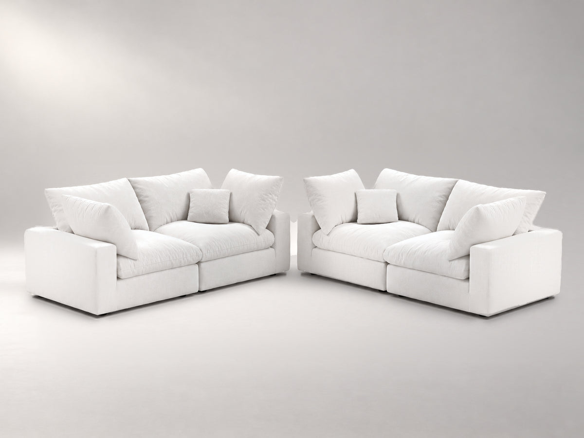 Double Loveseat in Off-White, left view | Garelli