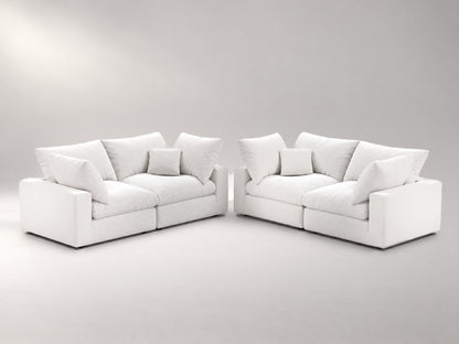 Double Loveseat in Off-White, left view | Garelli