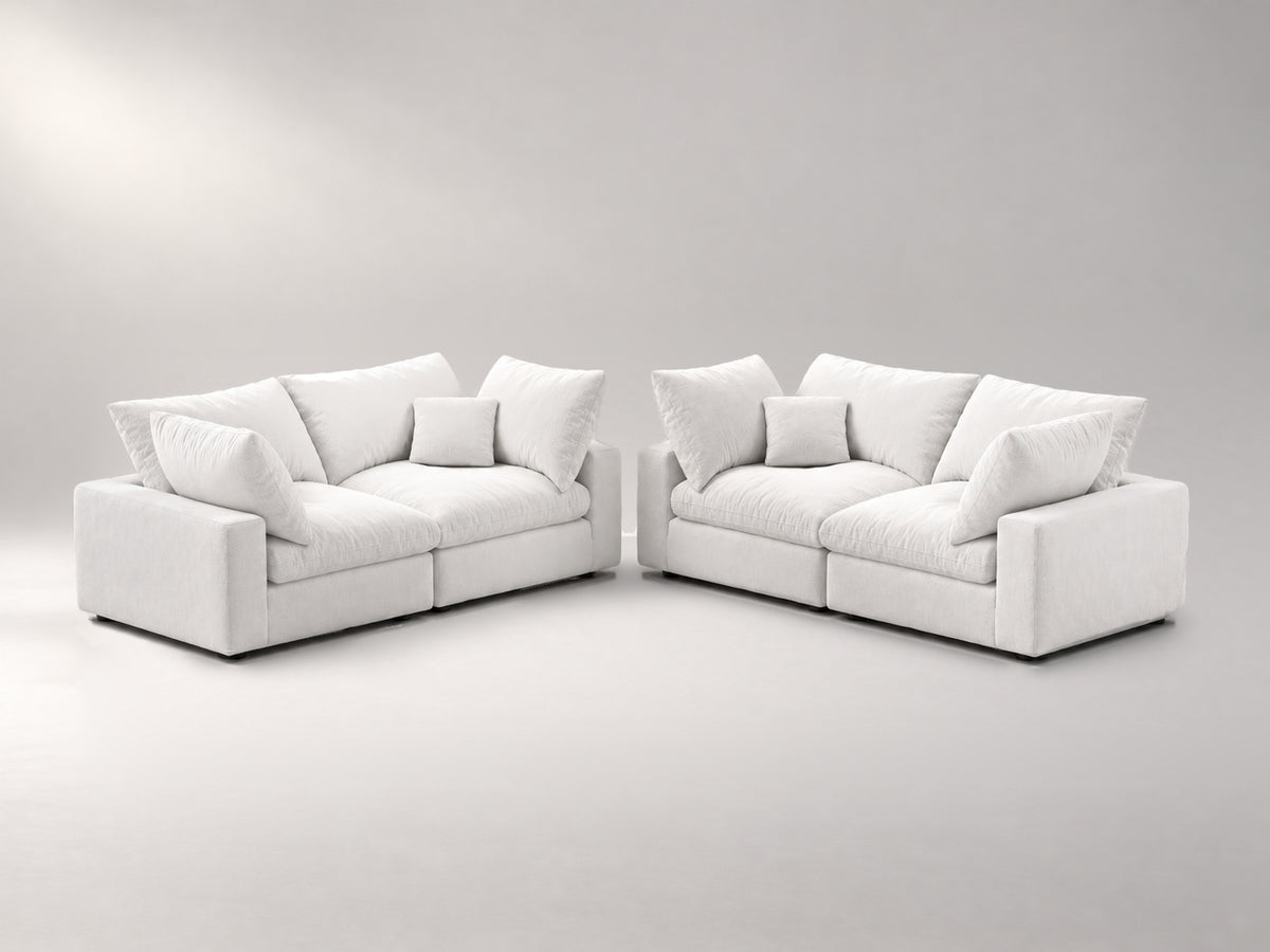 Double Loveseat in Off-White, right view | Garelli