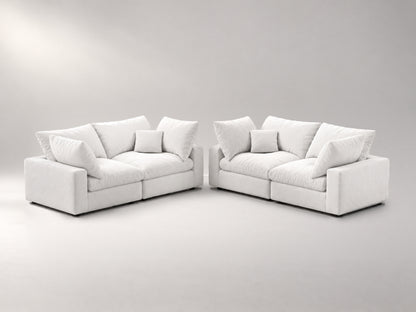 Double Loveseat in Off-White, right view | Garelli