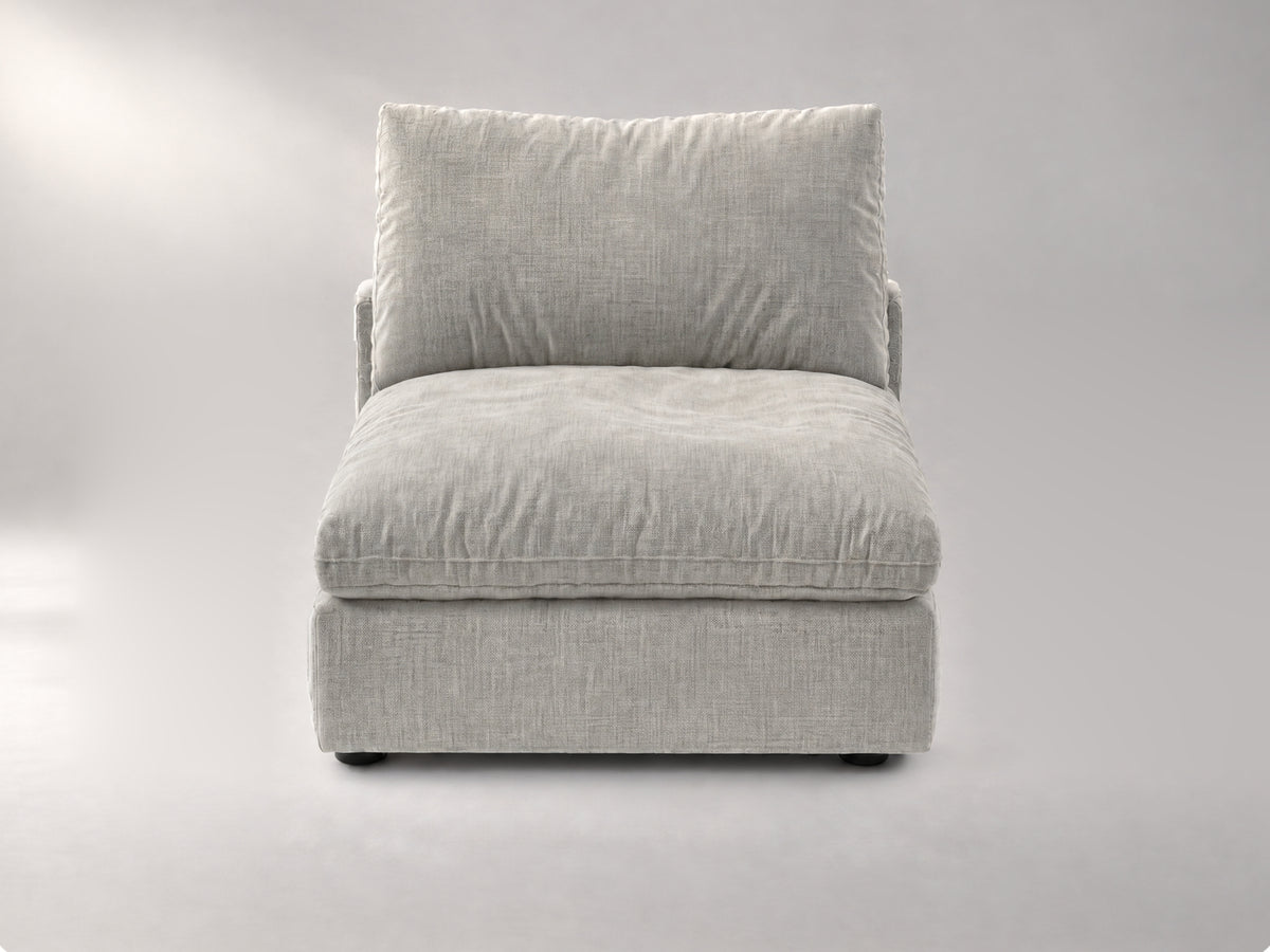 Modular Armless Chair in Grey, front view | Garelli