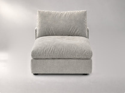 Modular Armless Chair in Grey, front view | Garelli