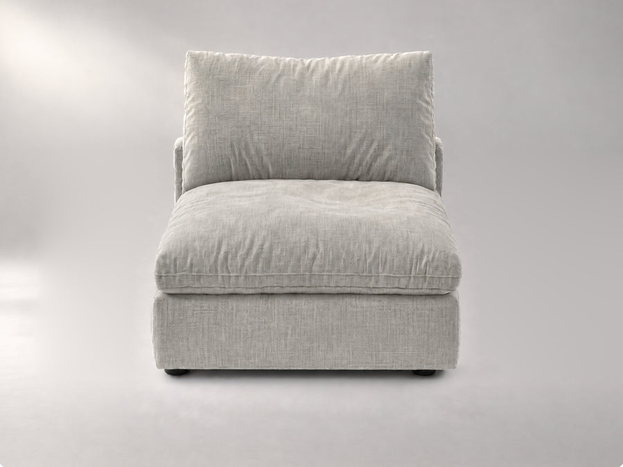 Modular Armless Chair in Grey, front view | Garelli
