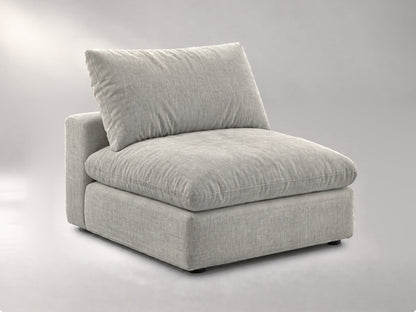 Modular Armless Chair in Grey, left view | Garelli