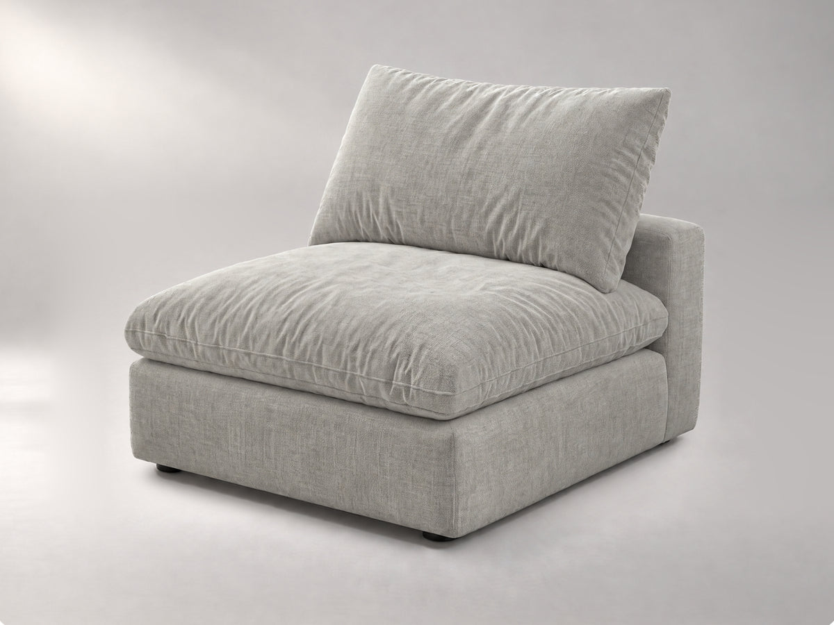 Modular Armless Chair in Grey, right view | Garelli