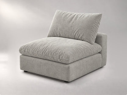Modular Armless Chair in Grey, right view | Garelli
