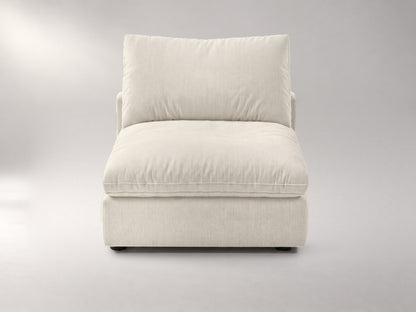 Modular Armless Chair in Ivory, front view | Garelli