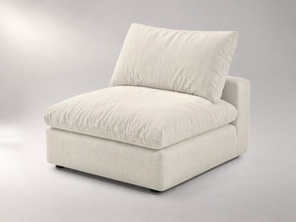 Modular Armless Chair in Ivory, right view | Garelli