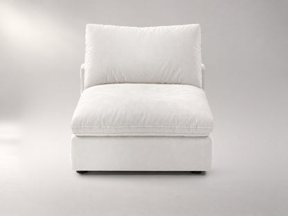 Modular Armless Chair in Off-White, front view | Garelli