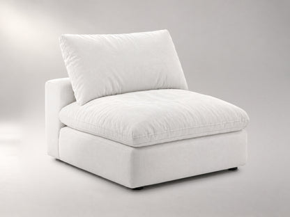 Modular Armless Chair in Off-White, left view | Garelli