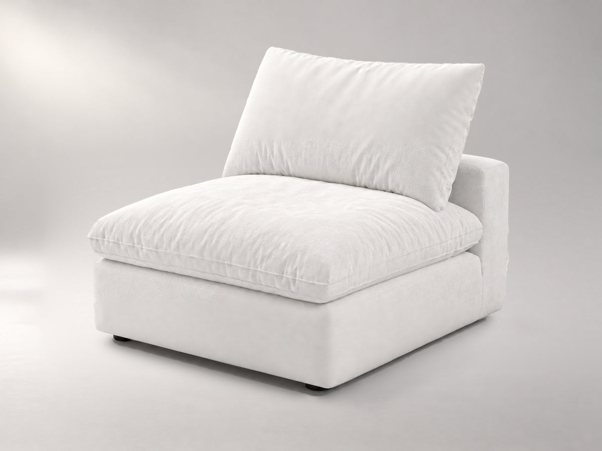 Modular Armless Chair in Off-White, right view | Garelli