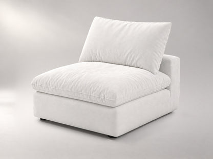 Modular Armless Chair in Off-White, right view | Garelli