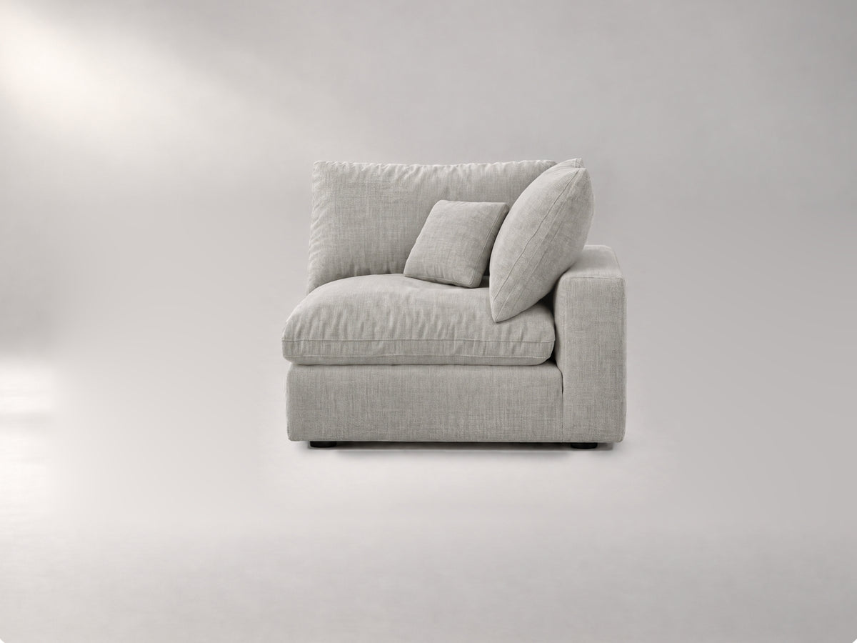 Modular Corner Chair in Grey, front view | Garelli