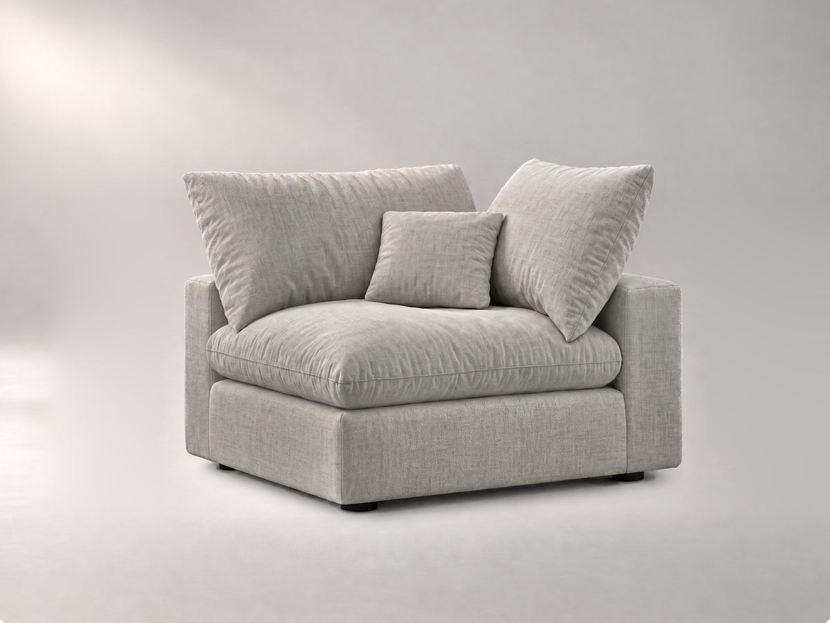 Modular Corner Chair in Grey, left view | Garelli
