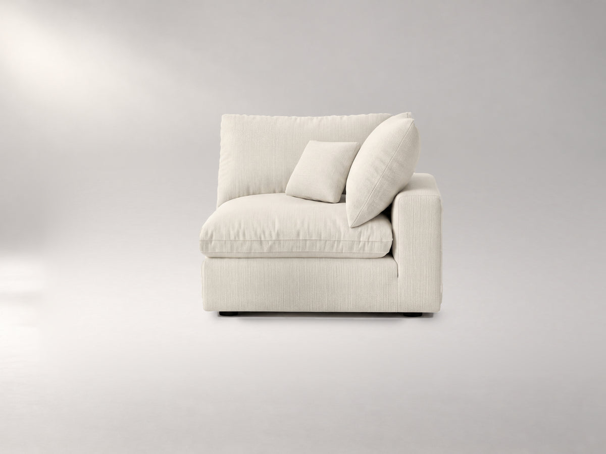 Modular Corner Chair in Ivory, front view | Garelli