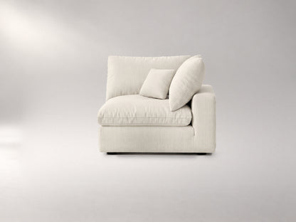 Modular Corner Chair in Ivory, front view | Garelli
