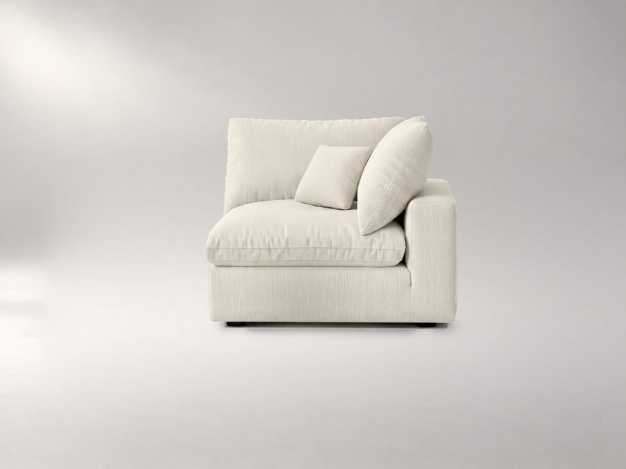 Modular Corner Chair in Ivory, front view | Garelli